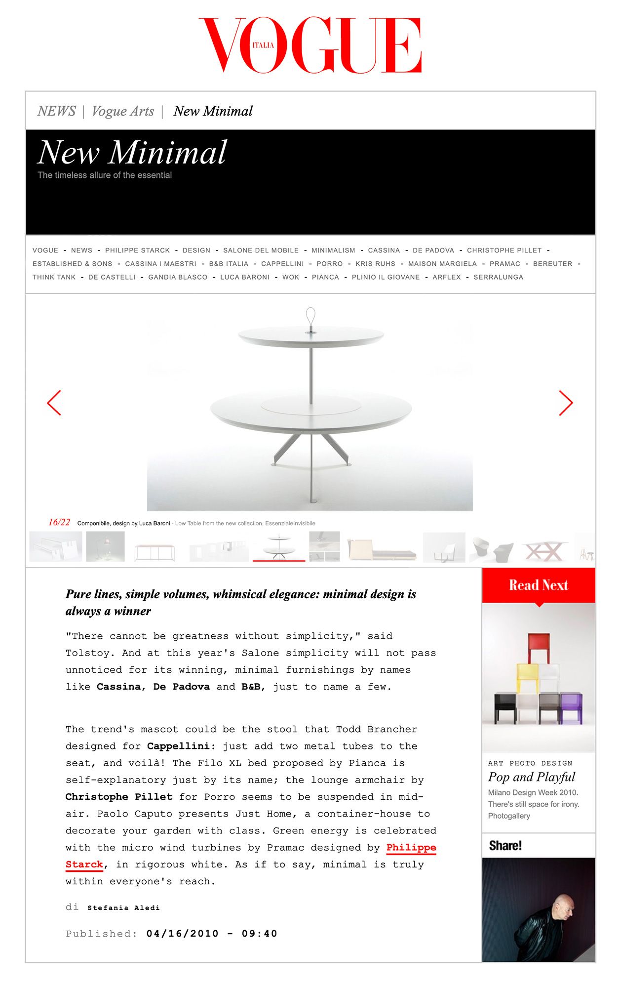 Sillabe Luca Baroni Press Vogue Italia
