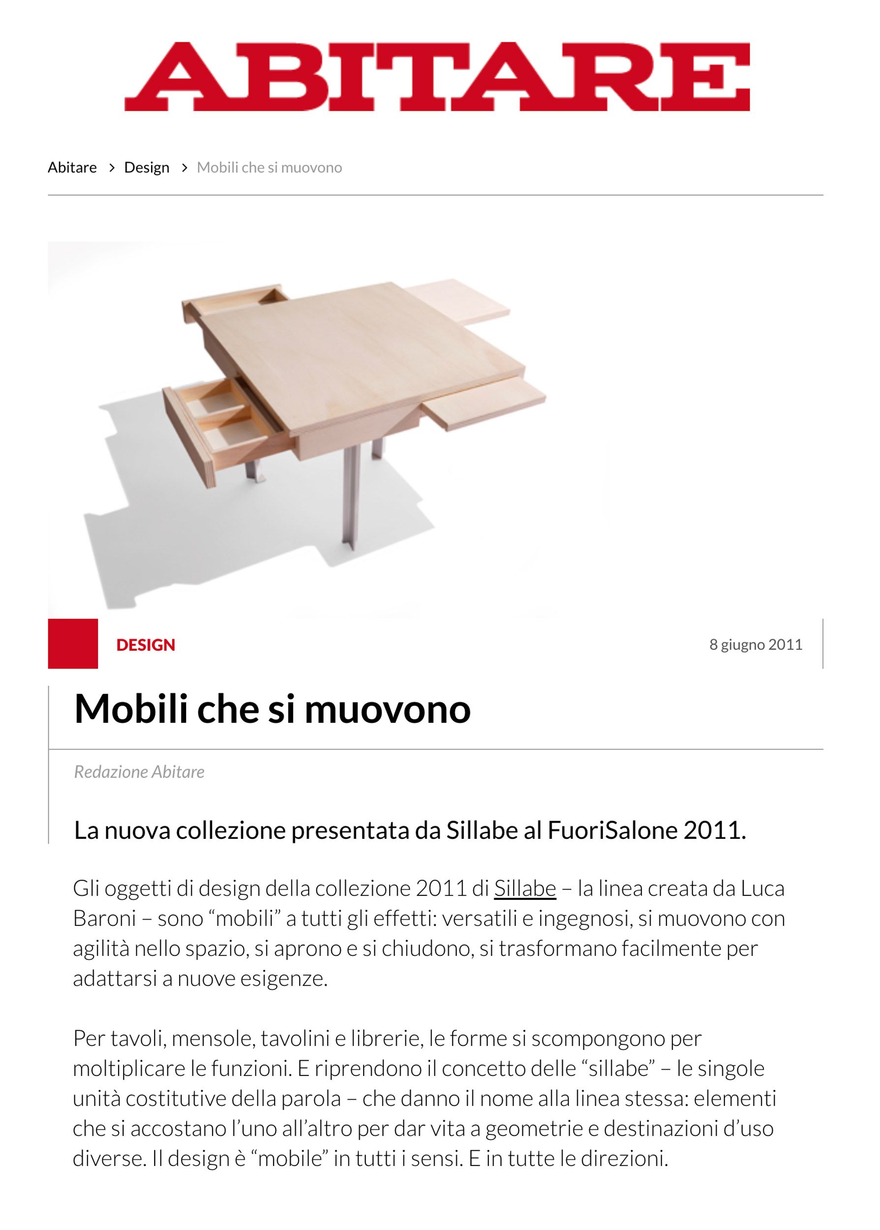 Sillabe Luca Baroni Press Abitare